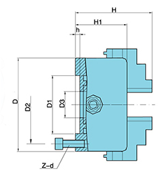 6-Jaw Chuck technical drawing
