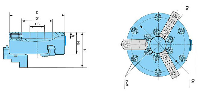 Precision Adjustable Chuck technical drawing