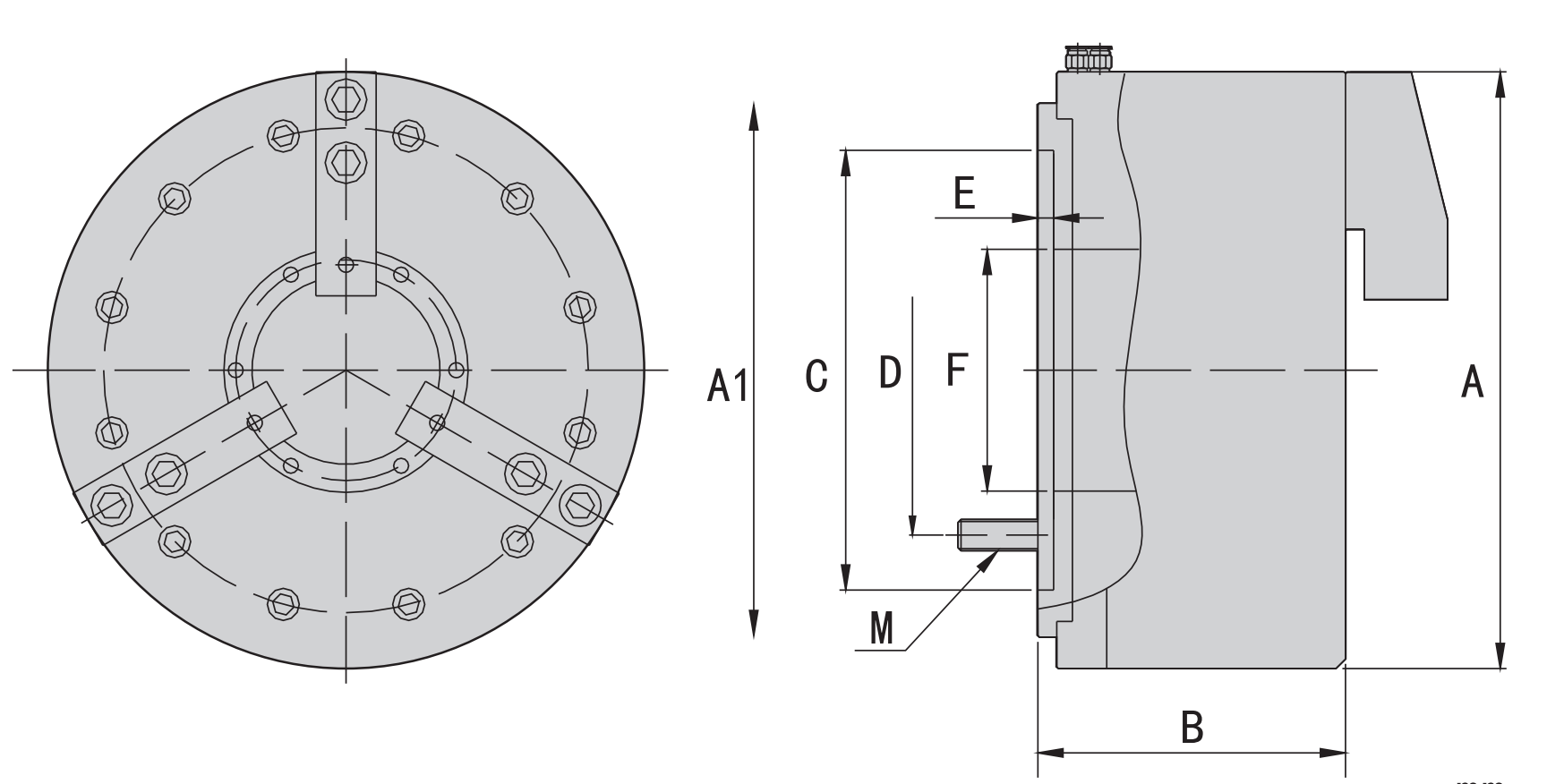 Oil Pipe Thread Chuck technical drawing