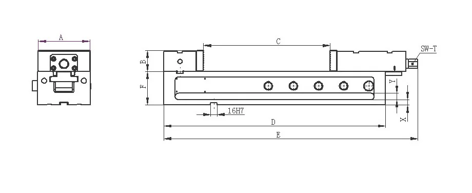 快装精密虎钳外形尺寸图