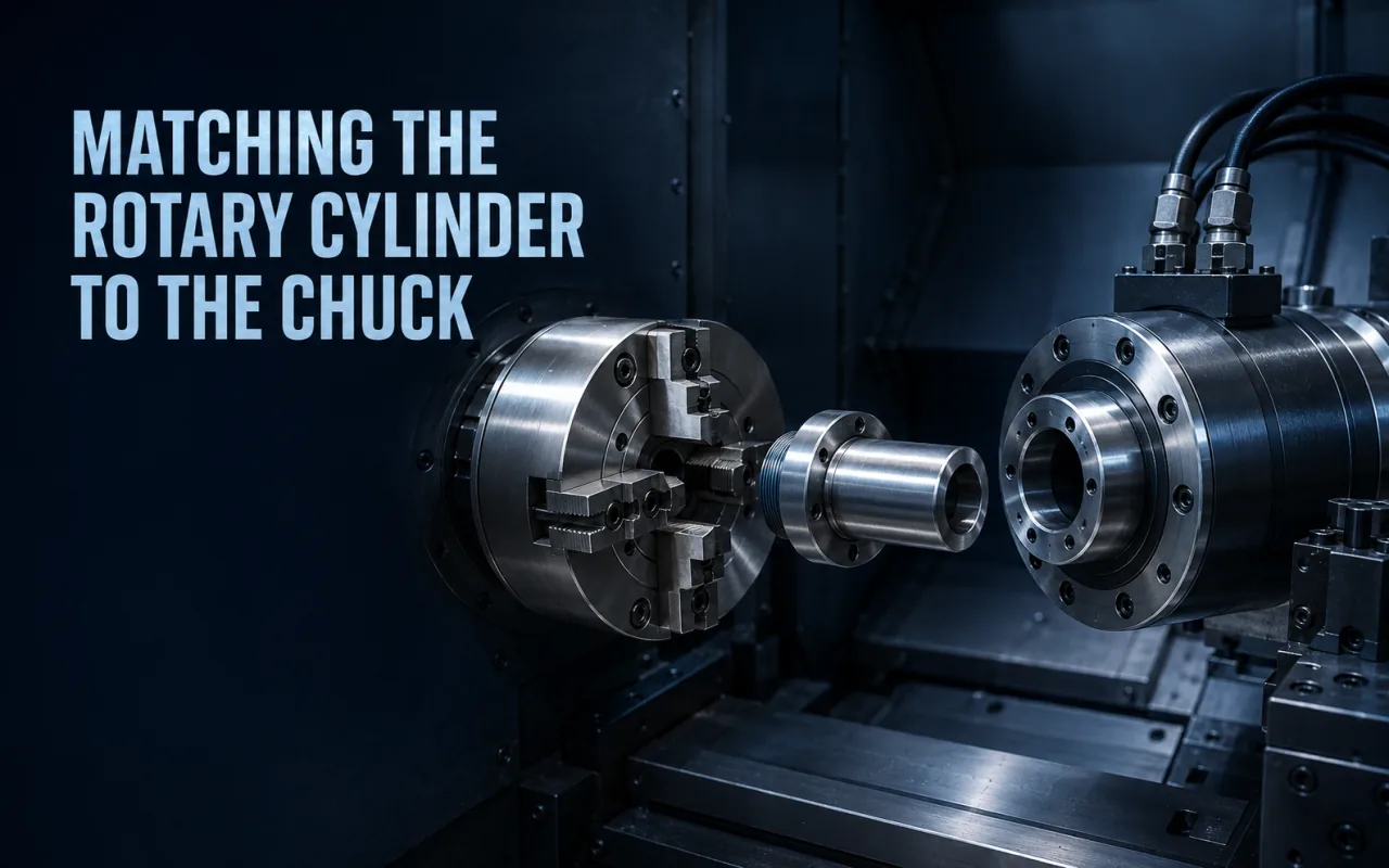 Rotary hydraulic cylinder matched with a power chuck
