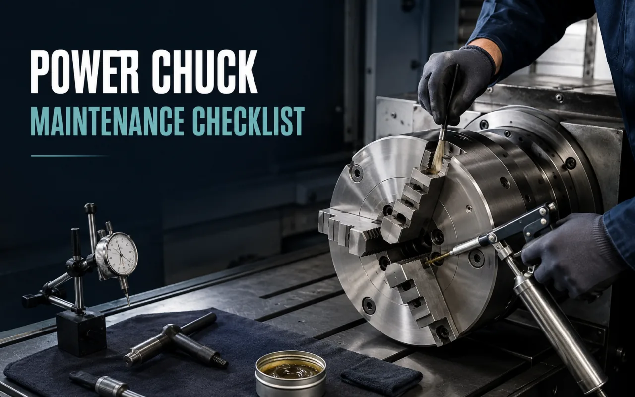 Power chuck maintenance checklist for CNC lathes