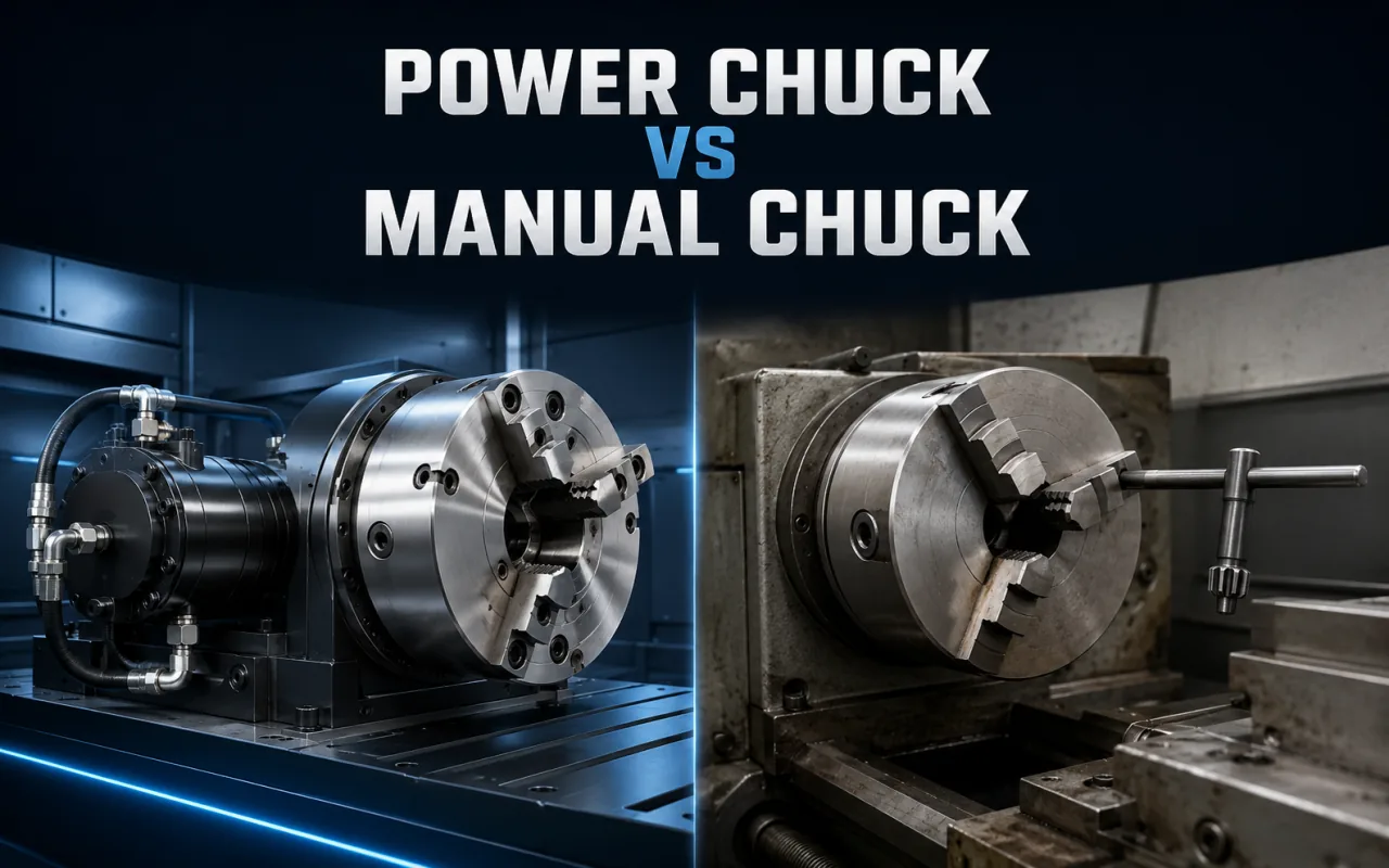 Power chuck compared with a manual chuck