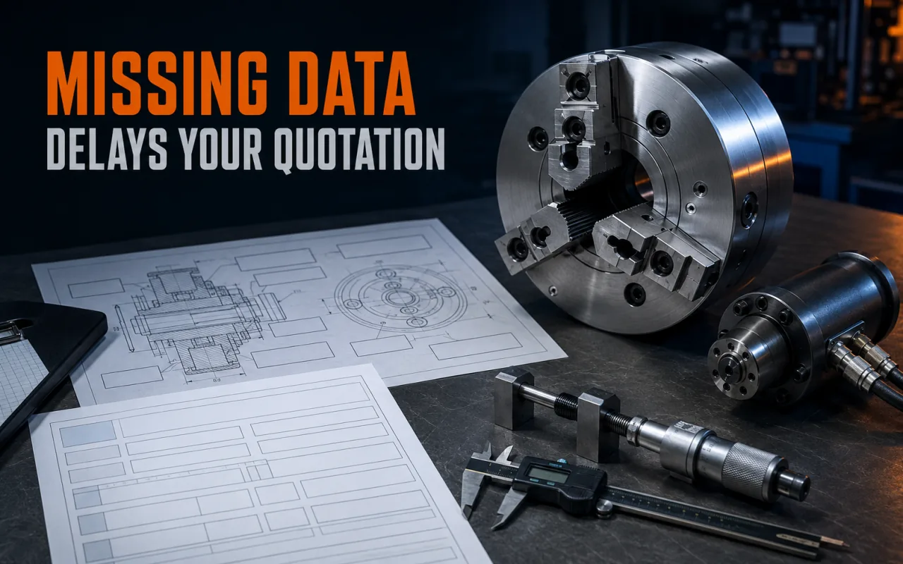 Missing power chuck selection data that delays quotation