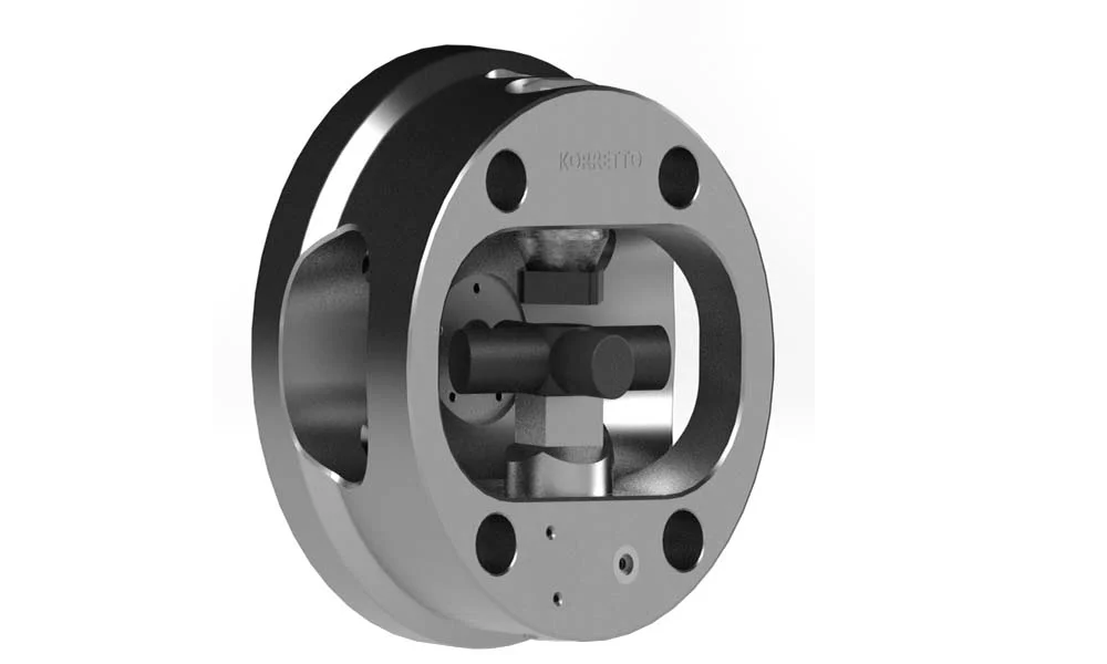 KORRETTO indexing chuck used as the workholding basis for a valve machining case