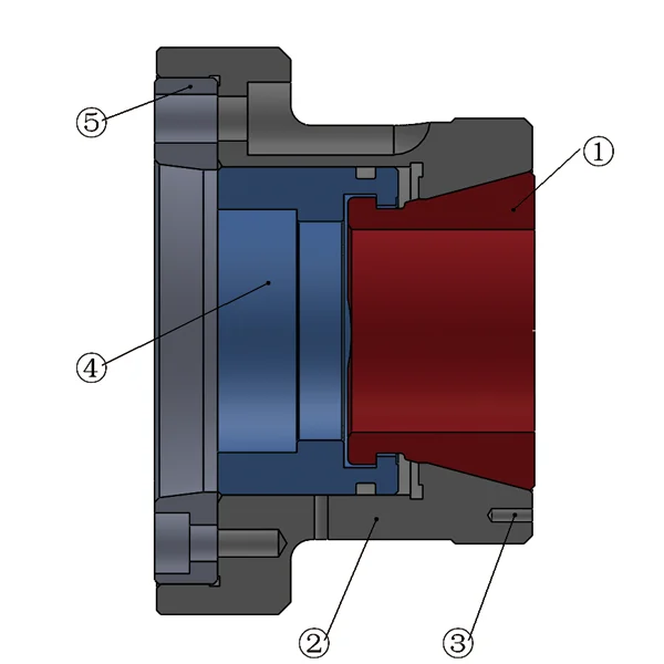 Rubber clamping head chuck structure diagram —through-hole type